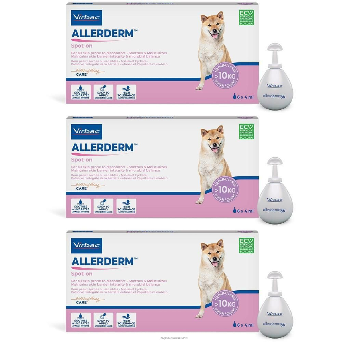 Trova Offerte di virbac allerderm spot on cani sopra 10 kg - 6 pipette da 4ml 3x6x4 ml e compra online