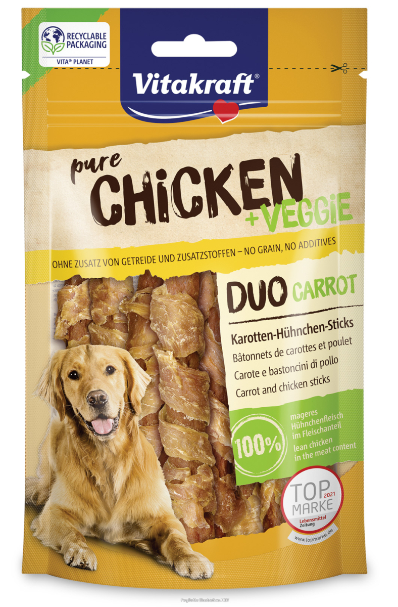 Trova Offerte di Vitakraft Cane Snack Pure Chicken Duo Bastoncini di Pollo e Carote Veggie 80 g e compra online