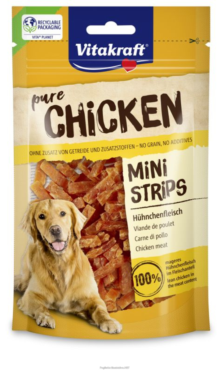 Trova Offerte di vitakraft cane snack pure chicken strips mini con carne di pollo 80gr e compra online