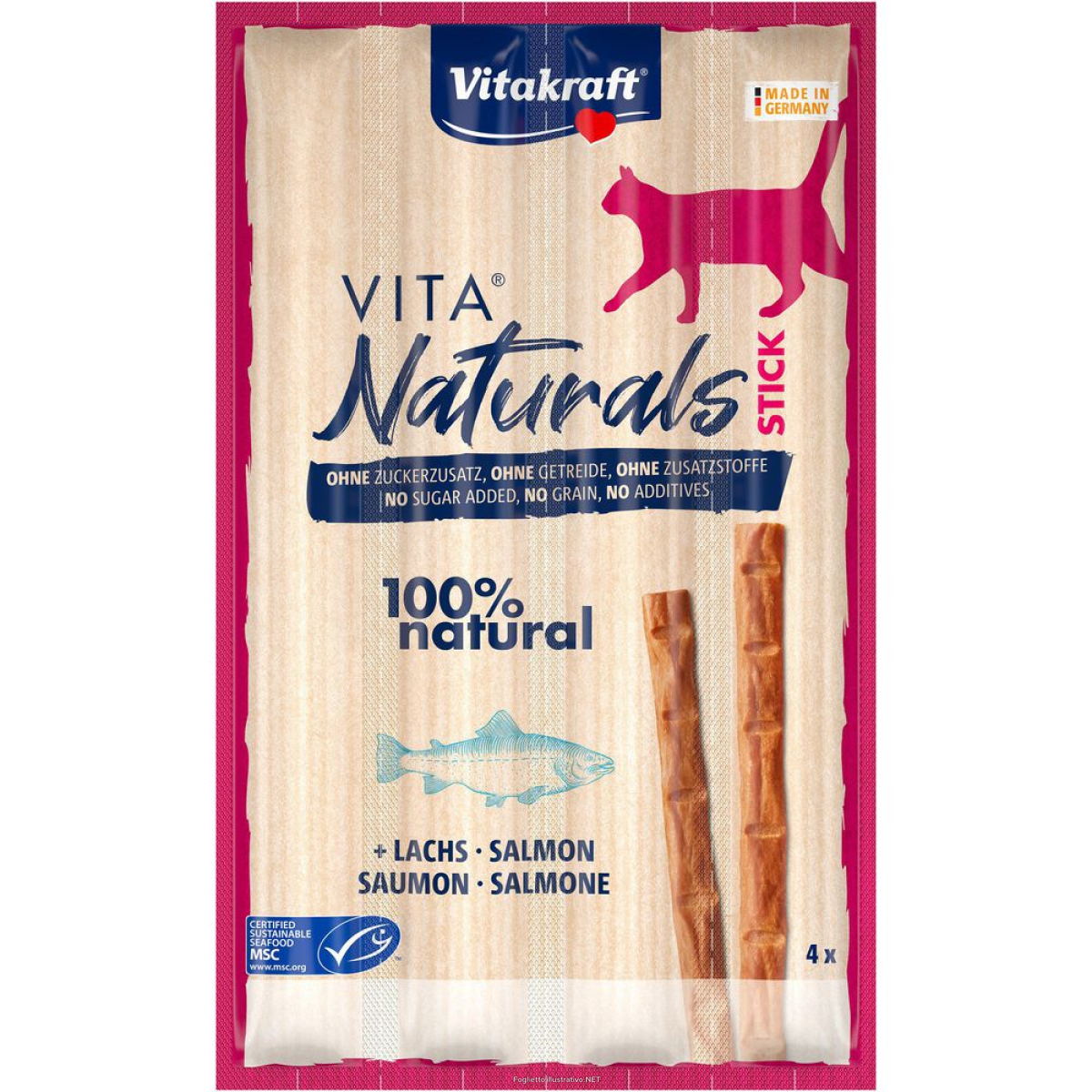 Trova Offerte di vitakraft gatto snack vita naturals salmone sticks 4x15gr e compra online