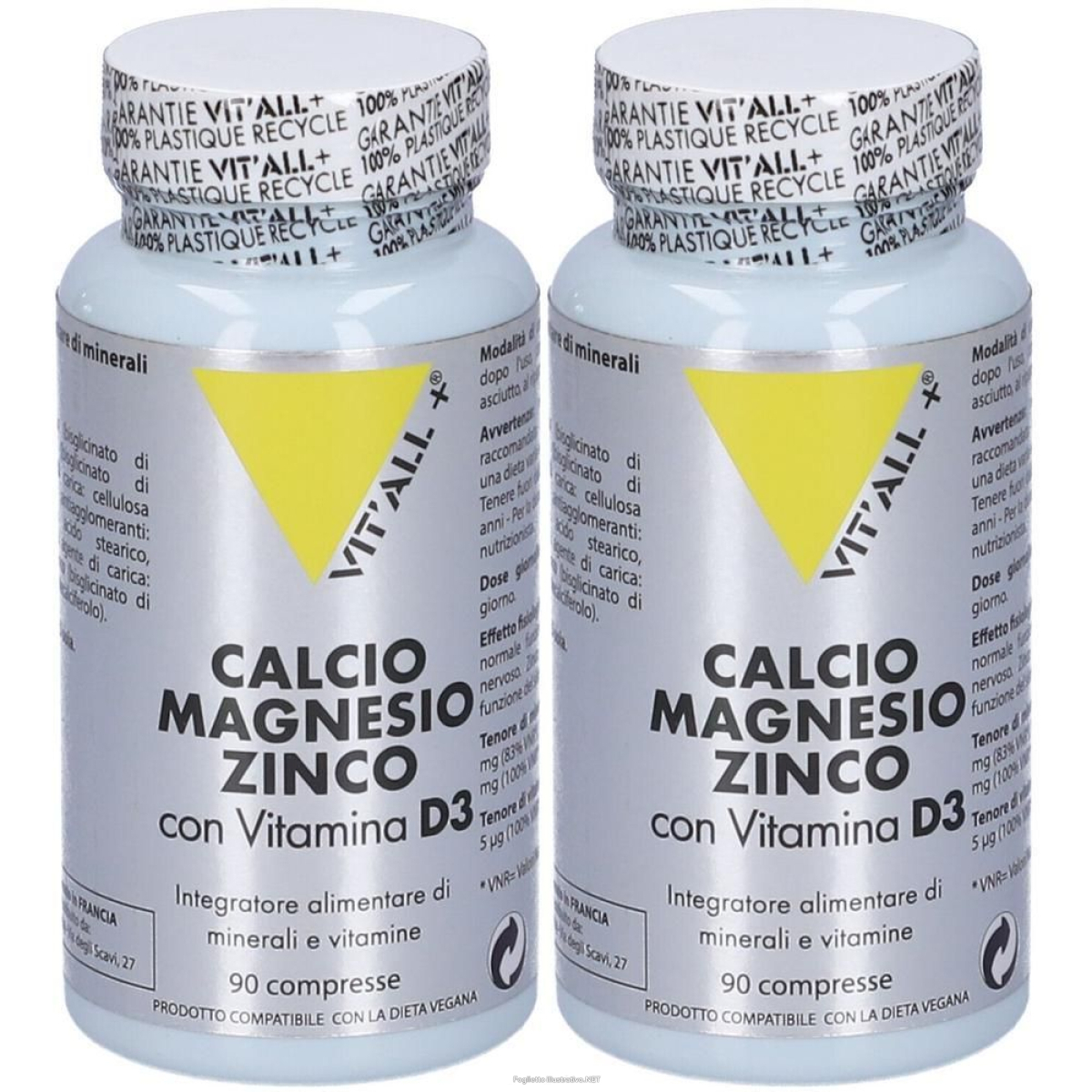 Trova Offerte di vital plus calcio magnesio zinco con vitamina d3 90 compresse 2x150 g e compra online