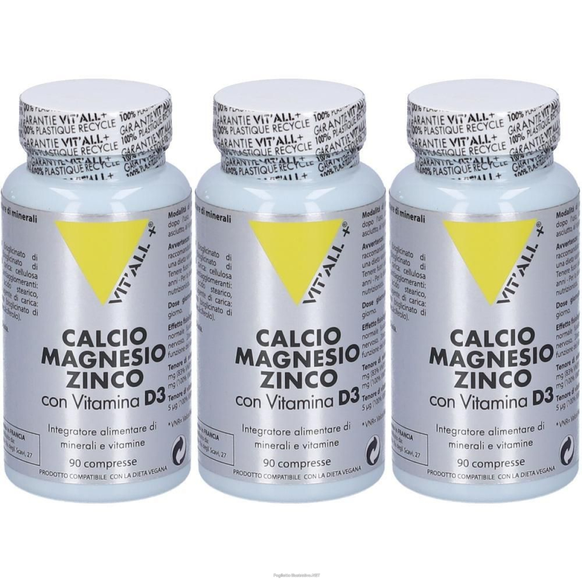 Trova Offerte di vital plus calcio magnesio zinco con vitamina d3 90 compresse 3x150 g e compra online