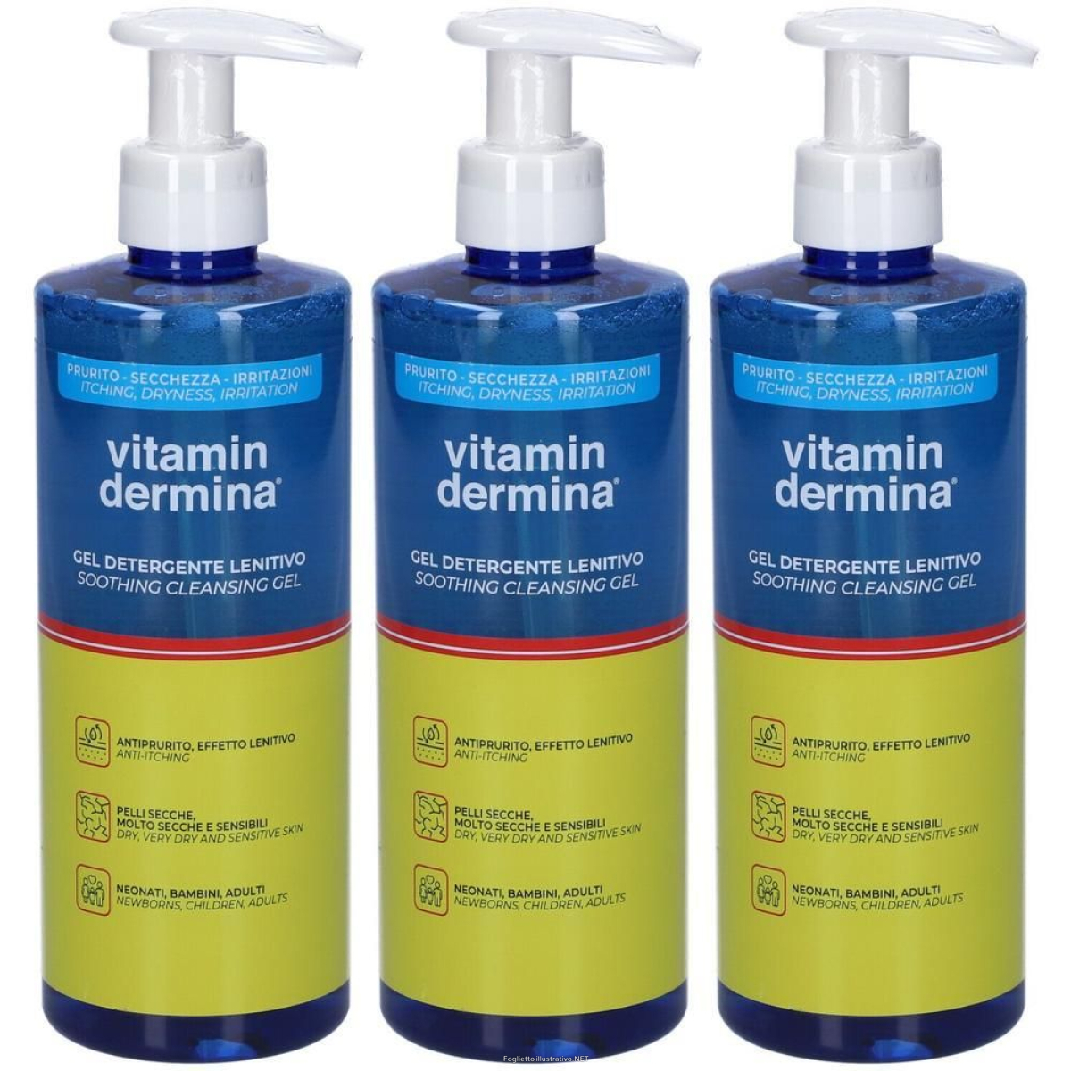 Trova Offerte di vitamin dermina gel detergente lenitivo 3x500 ml e compra online