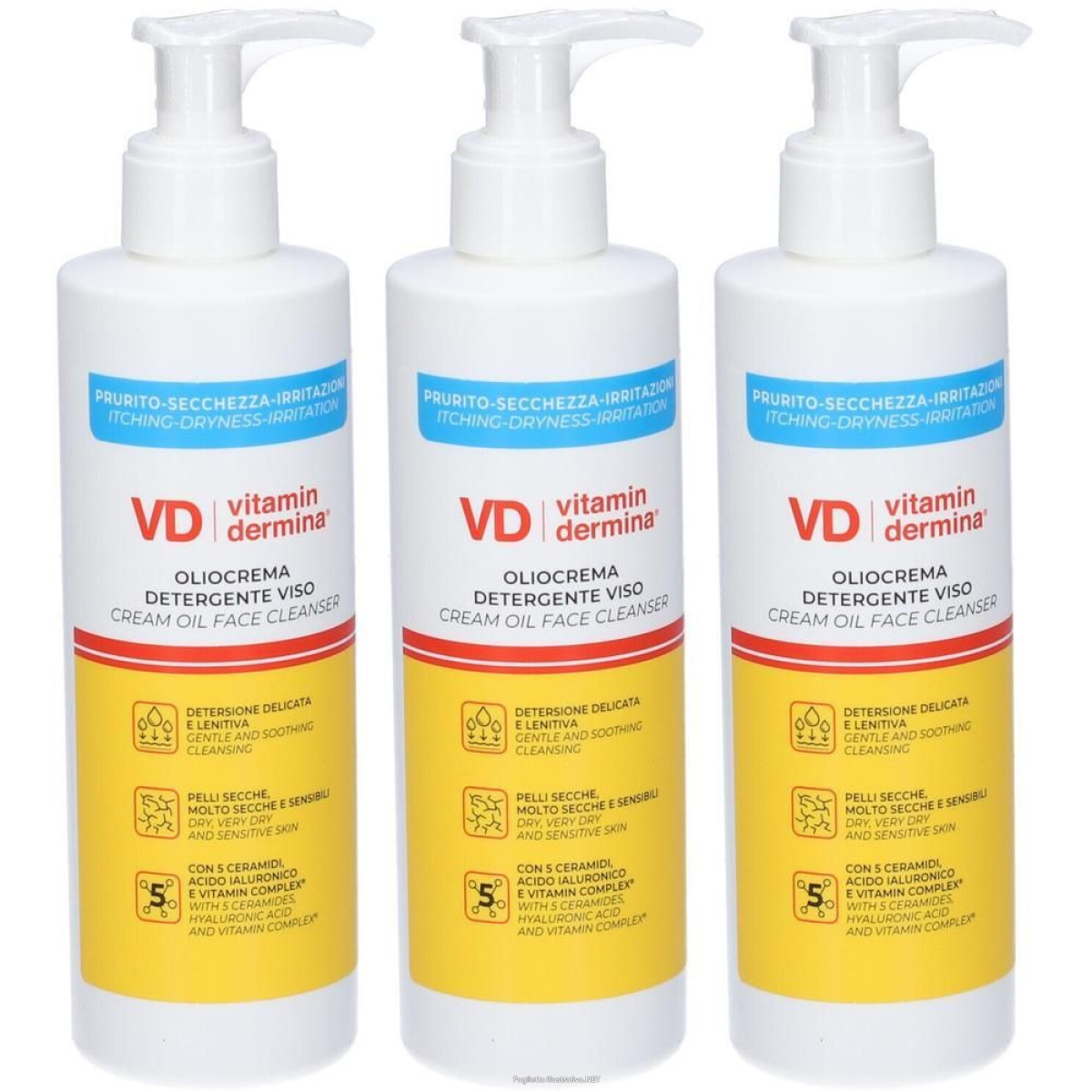 Trova Offerte di vitamin dermina oliocrema detergente viso 3x250 ml e compra online