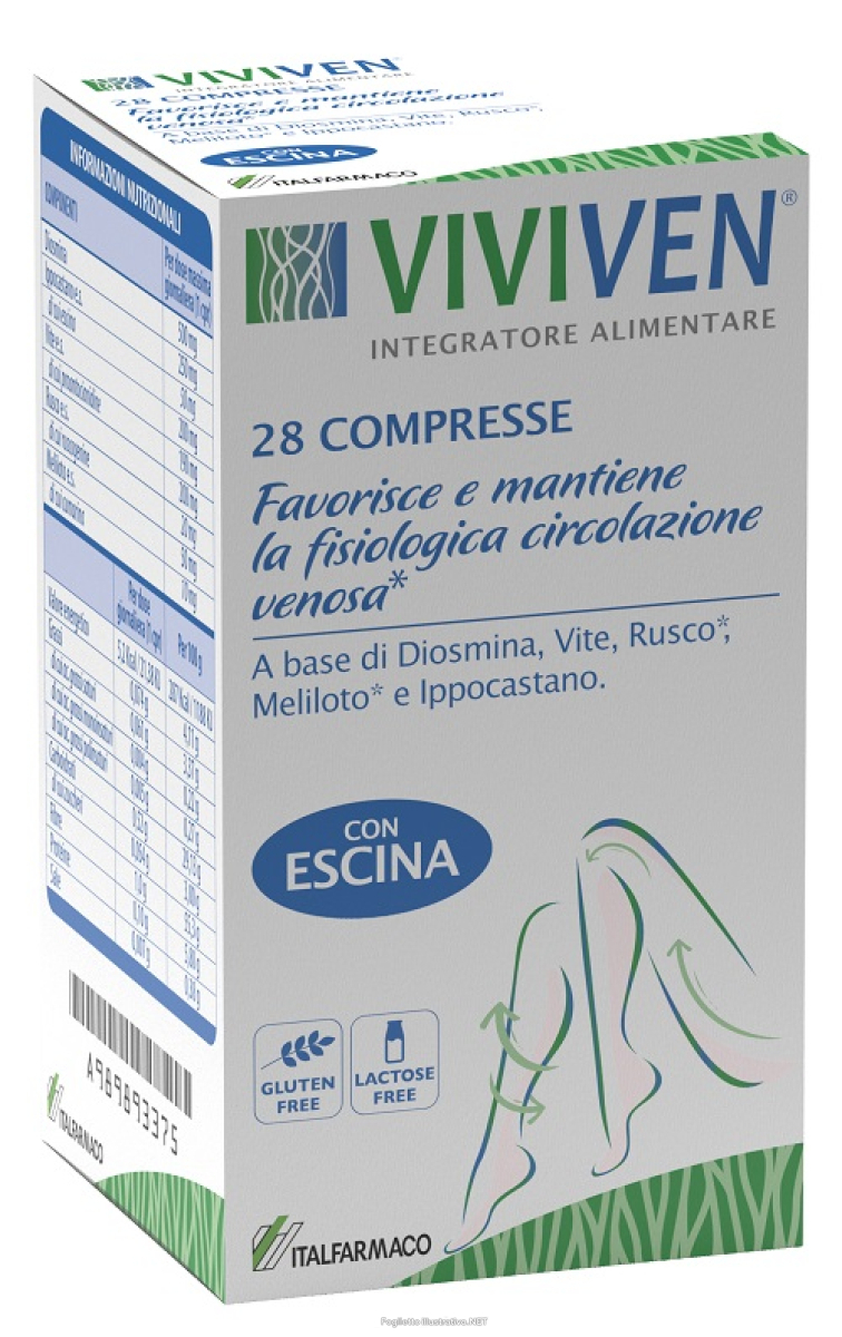 Trova Offerte di viviven integratore per favorire e mantenere la fisiologica circolazione venosa 28 compresse e compra online