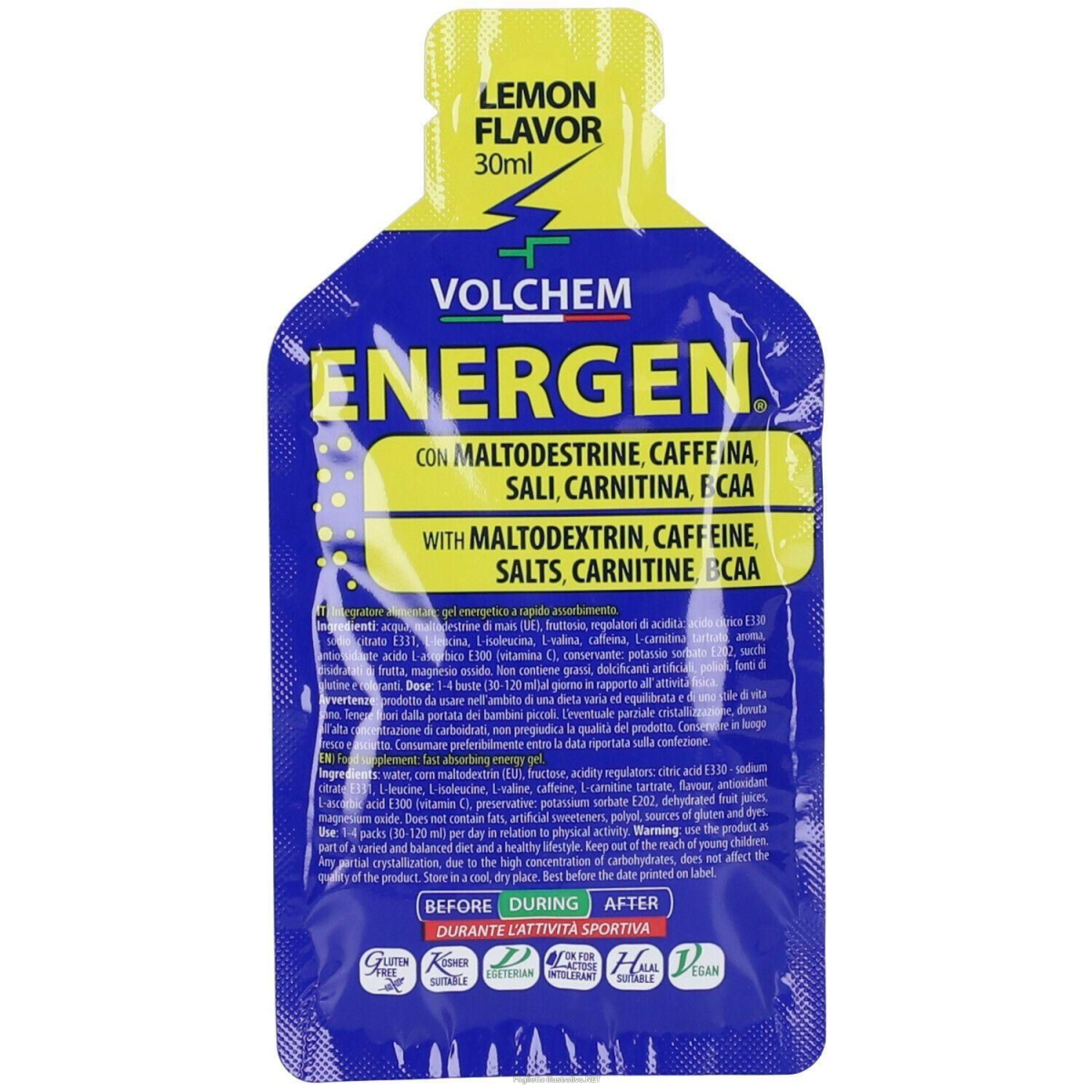 Trova Offerte di volchem energen 30 gel energetico liquido con caffeina - gusto limone e compra online