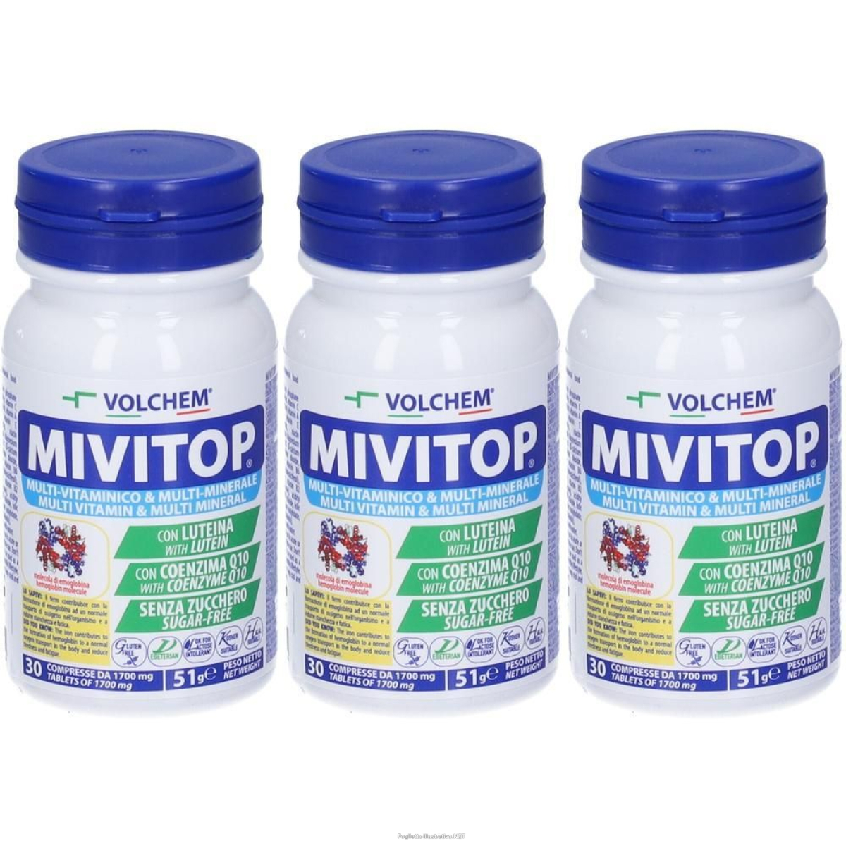 Trova Offerte di volchem mivitop multi vitaminico minerale in compresse 3x51 g compress e compra online