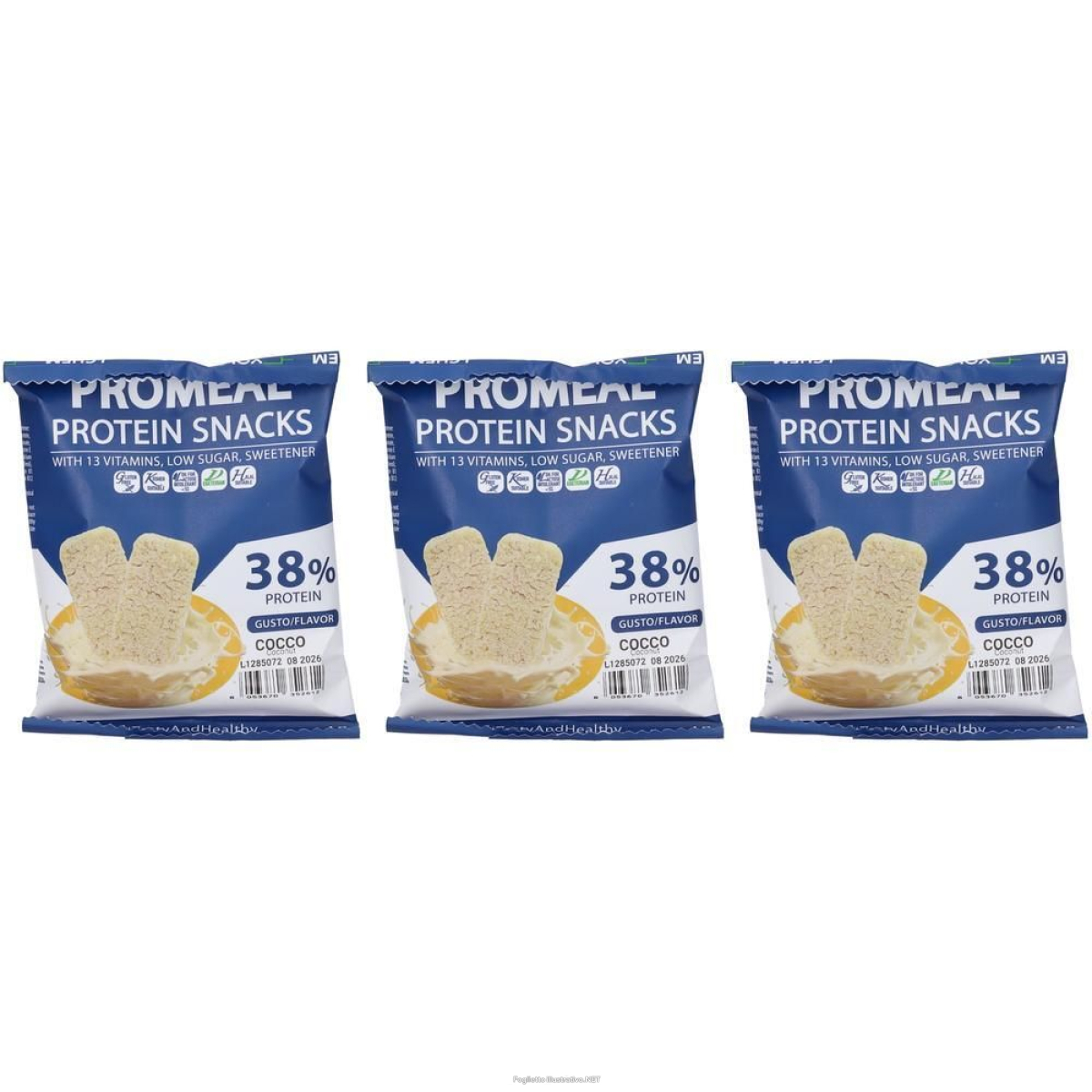 Trova Offerte di volchem promeal protein snacks snack proteico gusto cocco 3x3x12,5 g e compra online