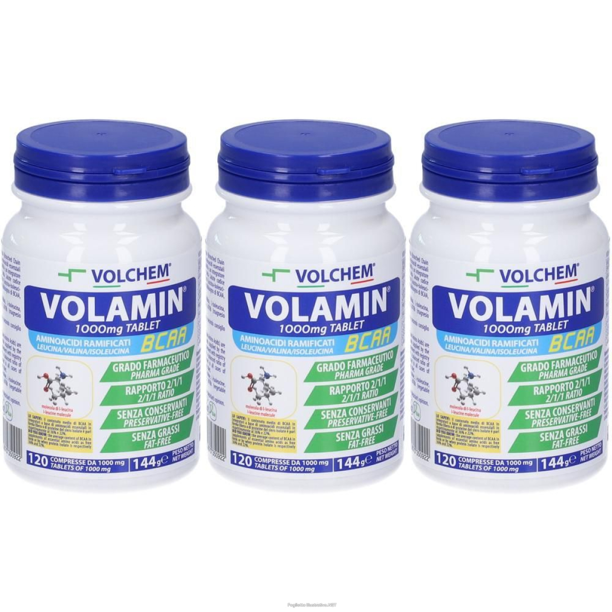 Trova Offerte di volchem volamin tablet aminoacidi ramificati bcaa in compresse 3x120 g e compra online