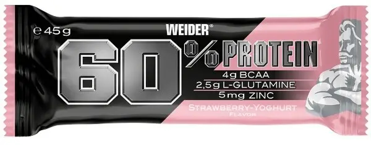 Trova Offerte di weider 60% protein bar fragola yogurt 45 g barretta e compra online