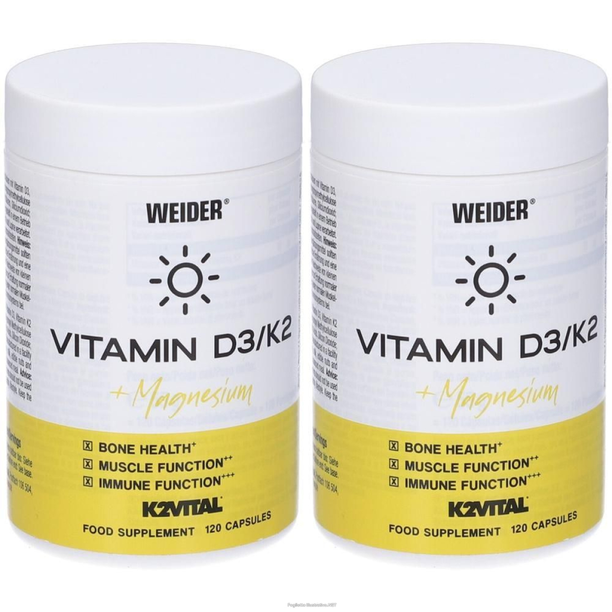 Trova Offerte di weider vitamin d3/k2 + magnesium 2x51 g capsule e compra online