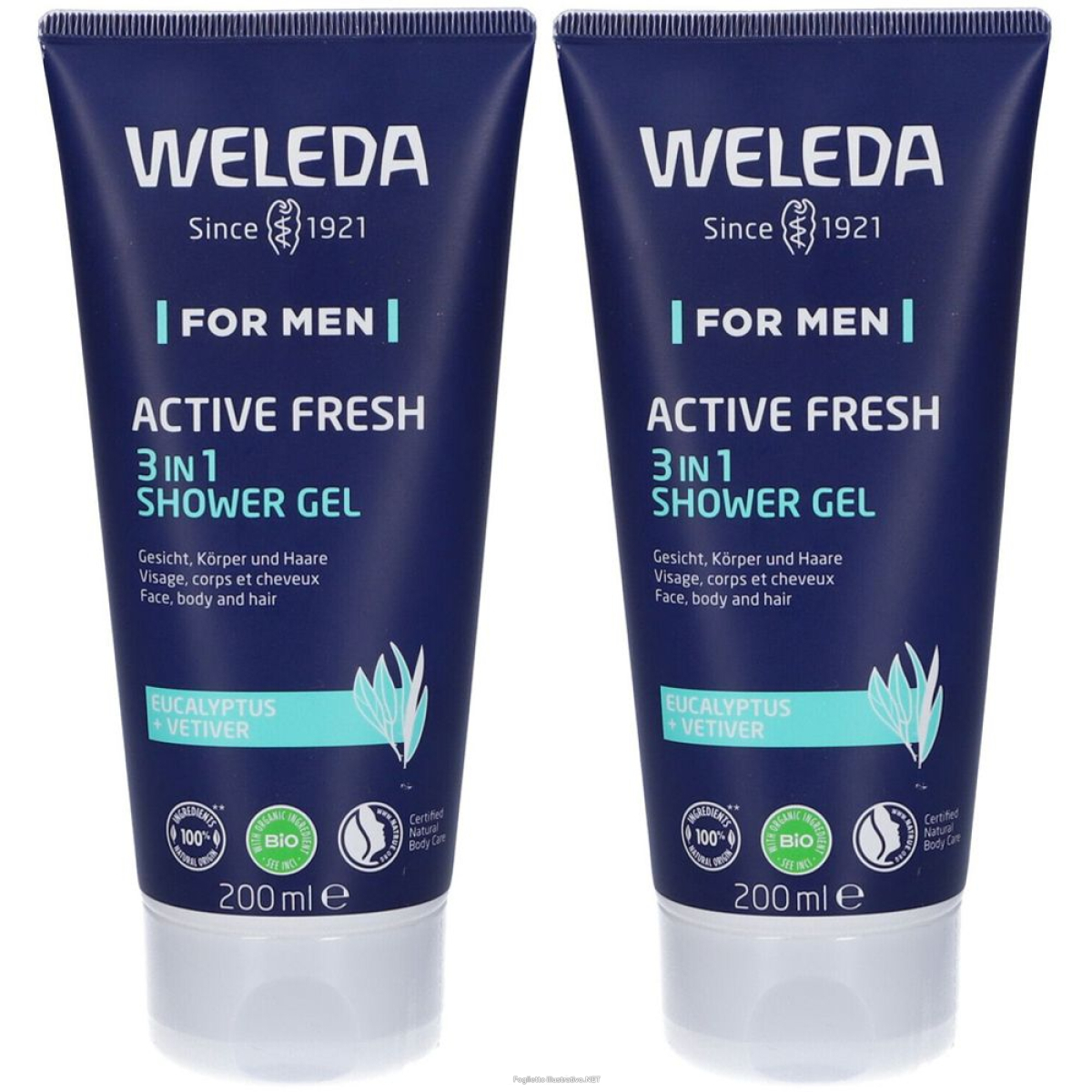 Trova Offerte di weleda for men gel doccia 3-in-1 active fresh set da 2 2x200 ml do e compra online