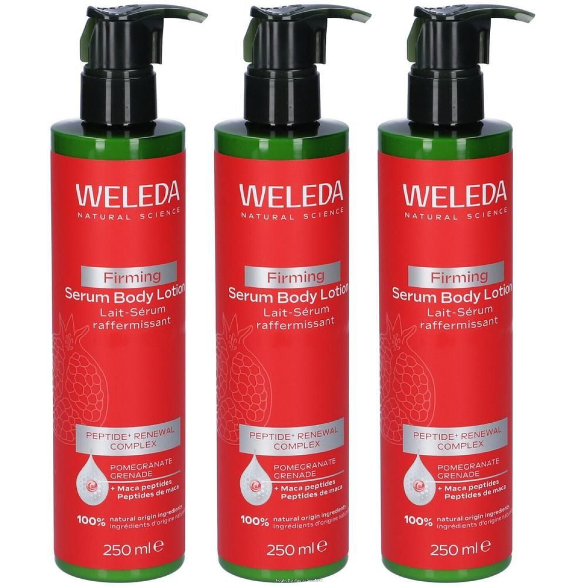 Trova Offerte di weleda latte corpo siero rassodante melograno 3x250 ml e compra online