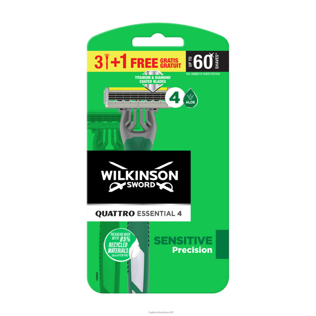 Trova Offerte di wilkinson quattro essential 4 sensitive precision rasoio a 4 lame x3+1pz wilkinson sword e compra online