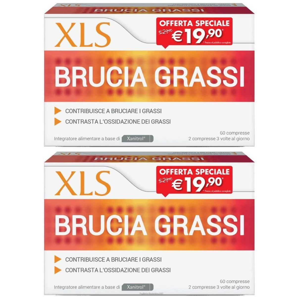 Trova Offerte di xls brucia grassi 60 compresse taglio prezzo 2x63,06 g e compra online