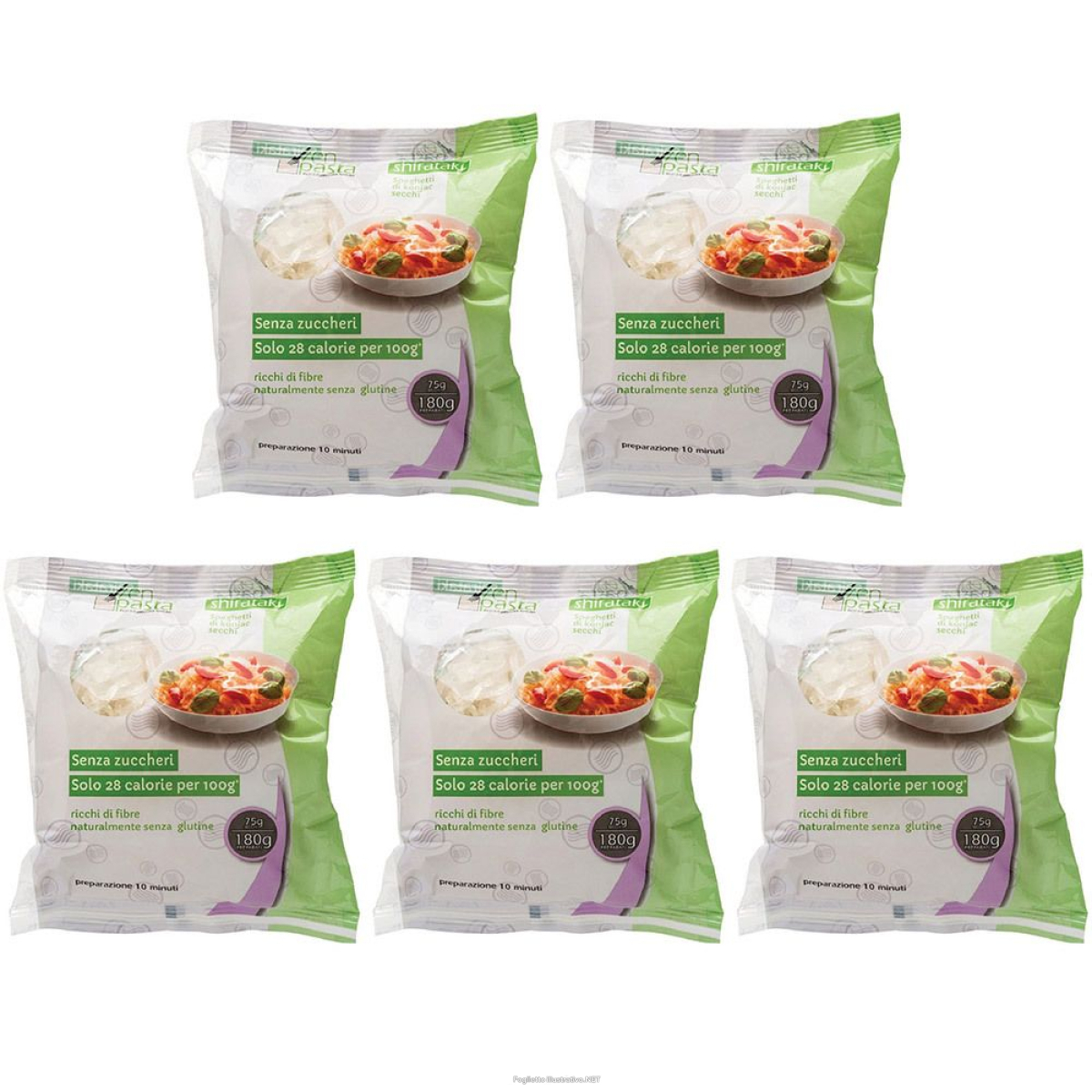 Trova Offerte di zenpasta shirataki di konjac secchi set da 5 5x75 g e compra online