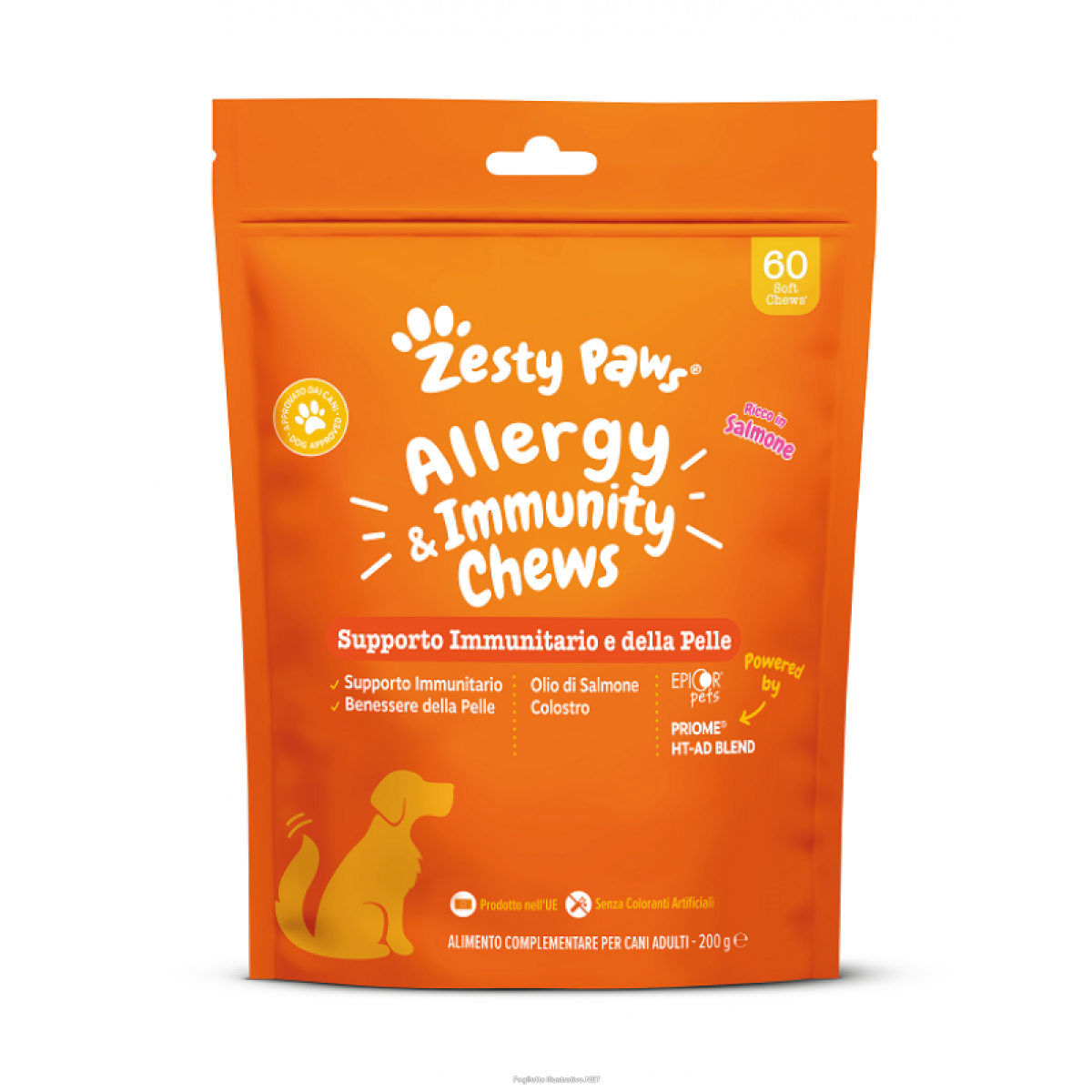 Trova Offerte di zesty paws allergy & immunity chews  - supporto immunitario per cani - 60 soft chews - gusto salmone e compra online