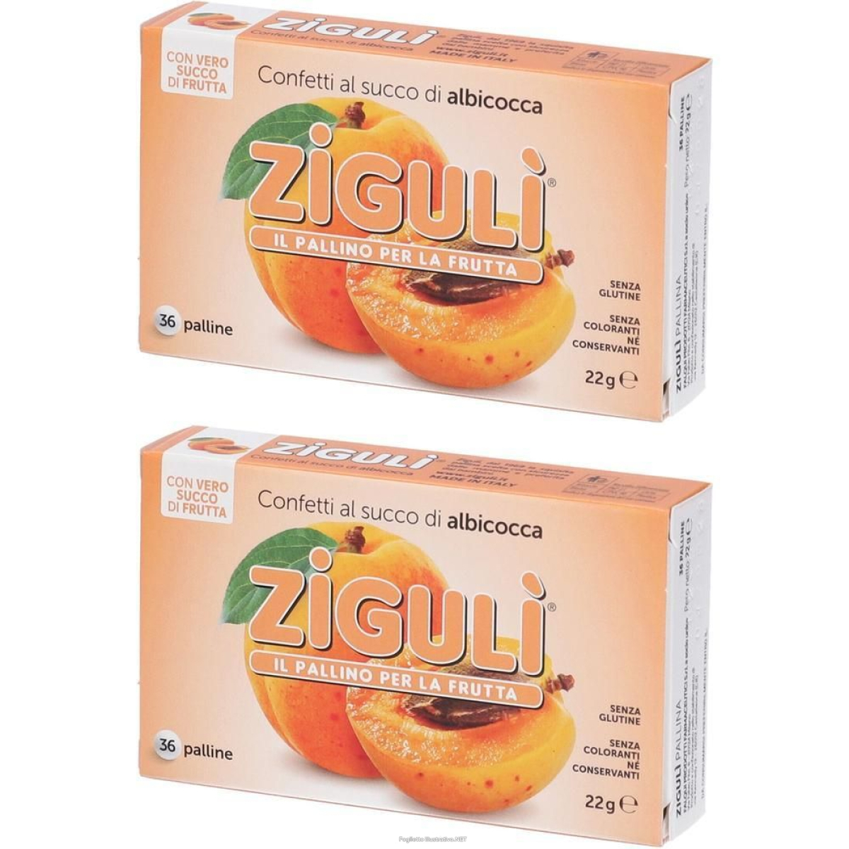 Trova Offerte di ziguli albicocca 36 palline 22 g 2x36 pz caramelle e compra online