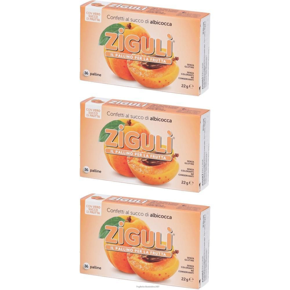 Trova Offerte di ziguli albicocca 36 palline 22 g 3x36 pz caramelle e compra online