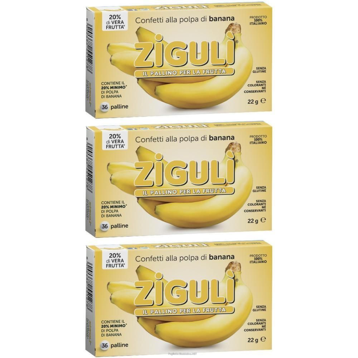 Trova Offerte di zigulì® confetti alla polpa di banana 3x36 pz pasticche e compra online