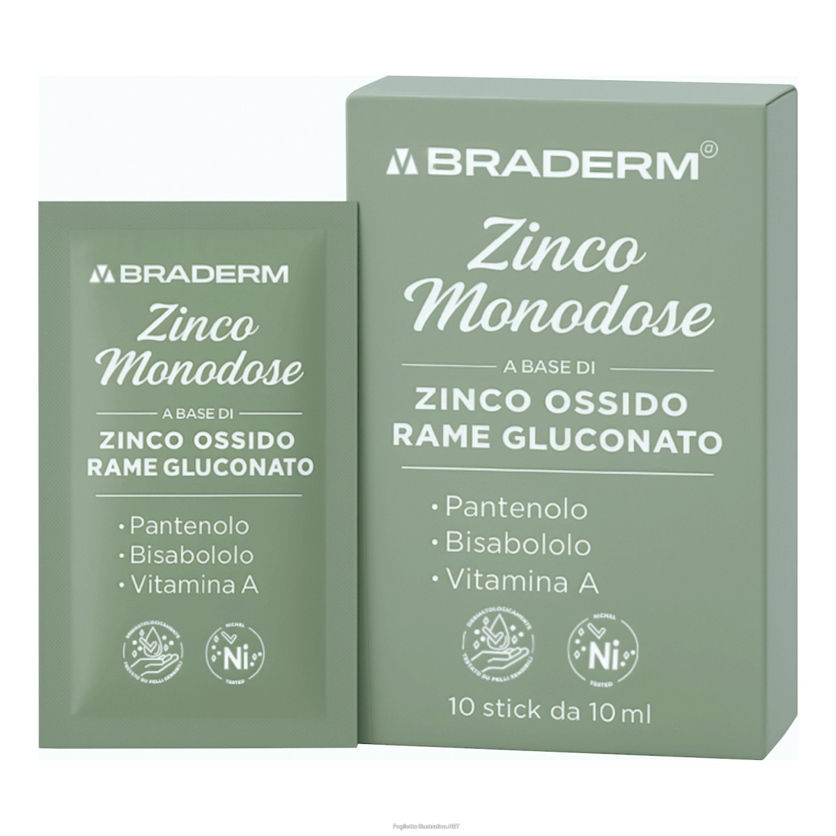 Trova Offerte di zinco monodose 10 stick da 10 ml braderm e compra online