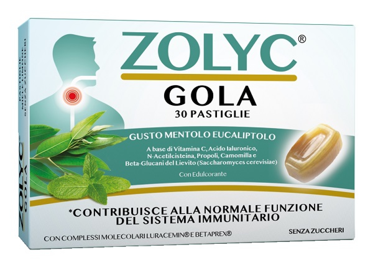 Trova Offerte di Zolyc gola mentolo eucaliptolo 30 pastiglie con edulcorante senza zuccheri senza glutine naturalmente privo di lattosio e compra online