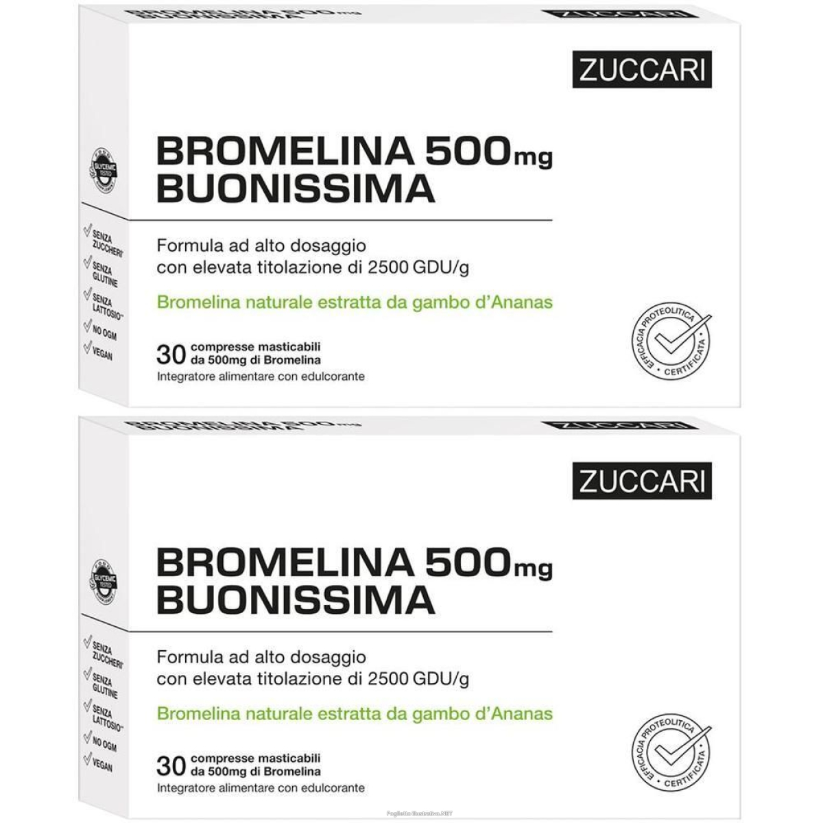 Trova Offerte di zuccari bromelina 500 buonissima compresse masticabili 2x36 g compress e compra online