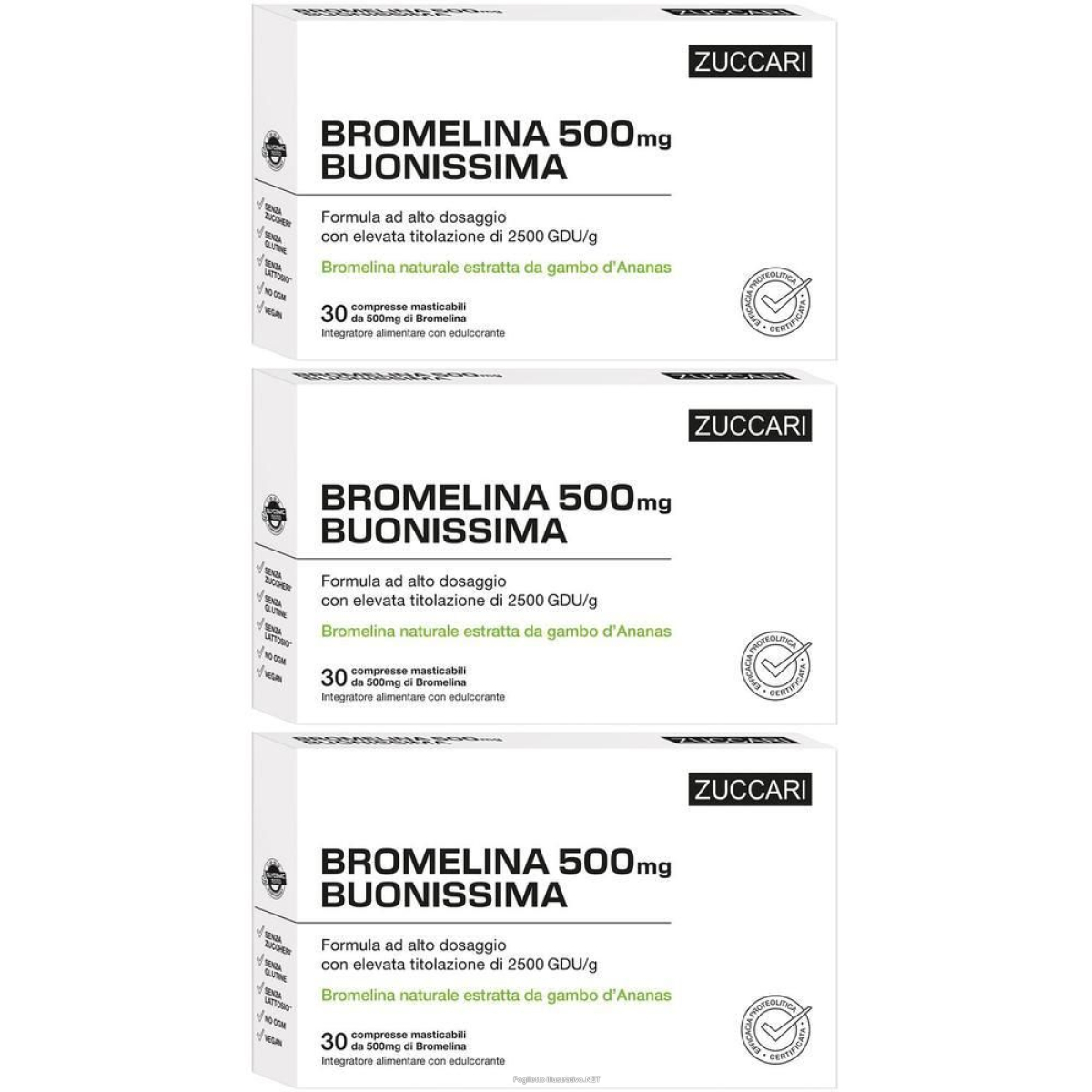 Trova Offerte di zuccari bromelina 500 buonissima compresse masticabili 3x36 g compress e compra online
