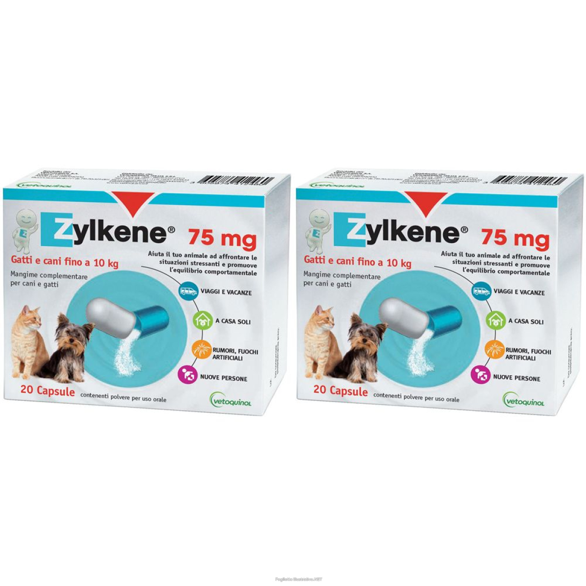 Trova Offerte di zylkene® 75mg gatti e cani 10 kg set da 2 2x20 pz capsule e compra online