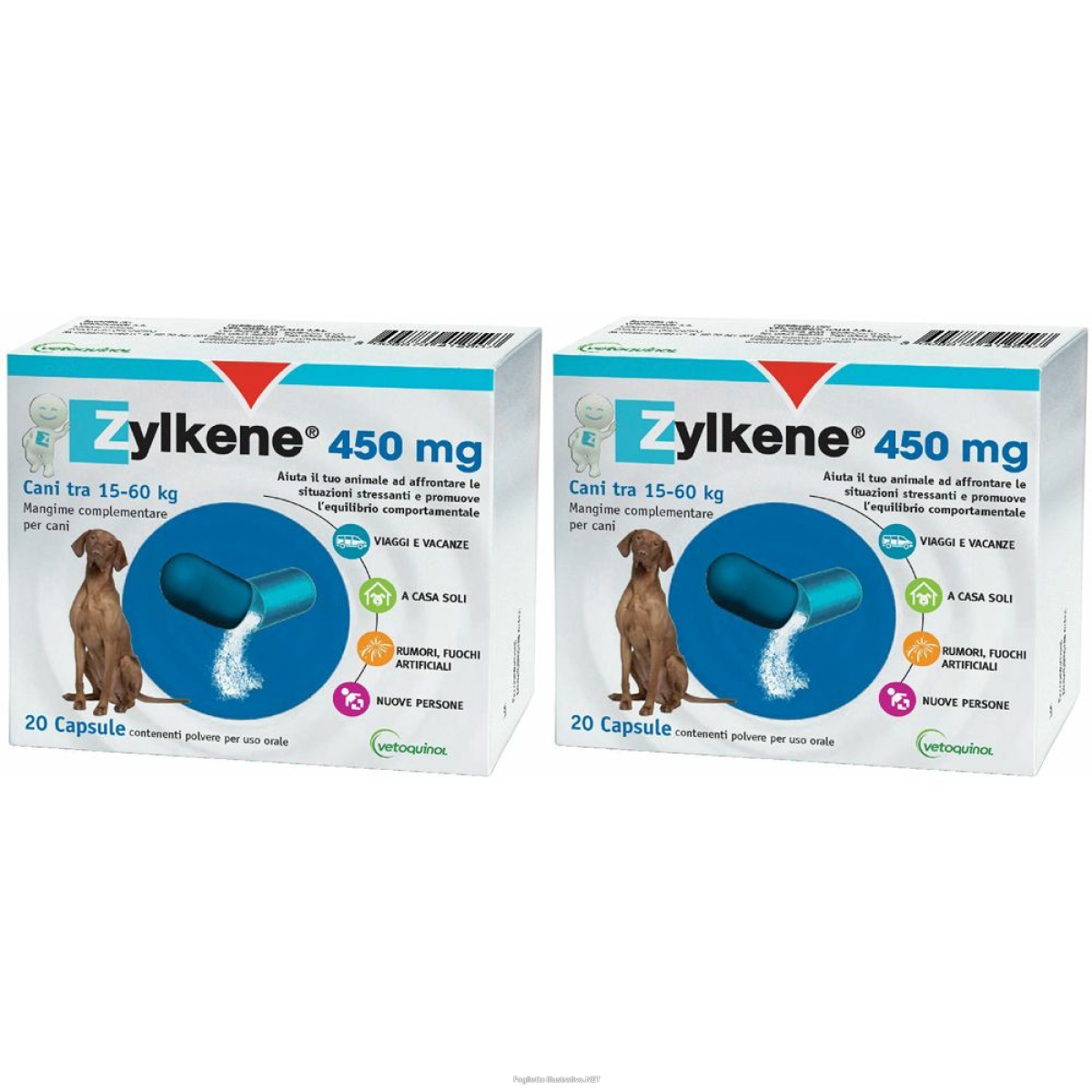 Trova Offerte di zylkene cani 20cps 450mg set da 2 2x9 g capsule e compra online
