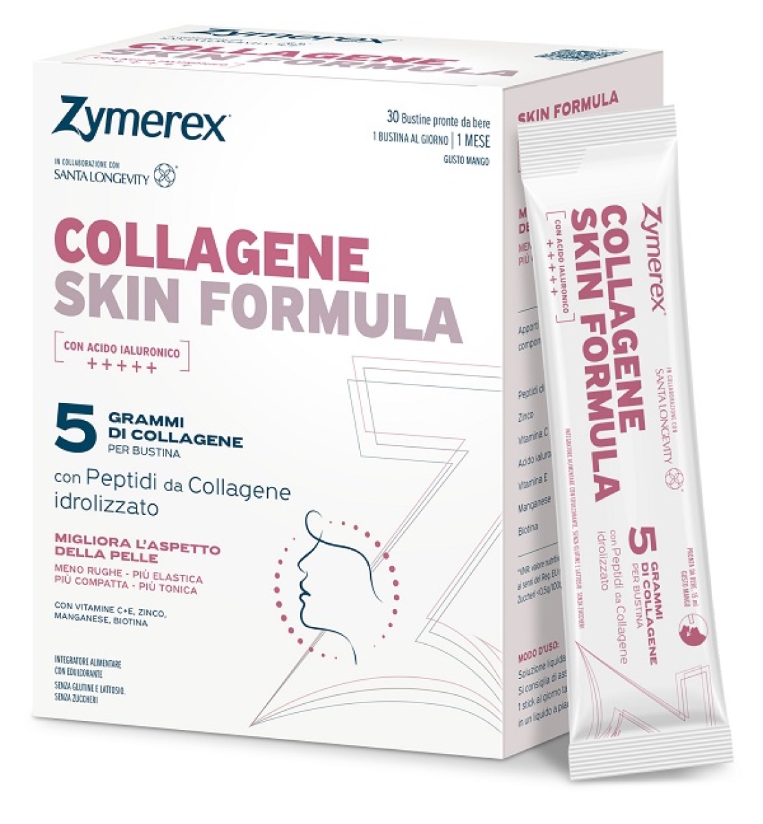 Trova Offerte di Zymerex collagene skin formula 30 bustine integratore liquido con collagene 5 g e acido ialuronico per la pelle e compra online