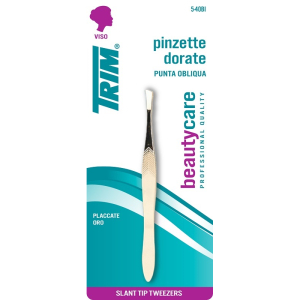 5-40 bi pinzette dorate punta obliqua