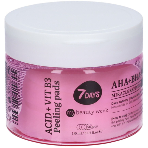 Trova prezzi di 7days my beauty week miracle refining peeling pads for face aha + bha e compra online