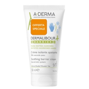 A-derma dermalibour + barrier crema mani - crema isolante lenitiva per mani screpolate e irritate - 50 ml - offerta speciale