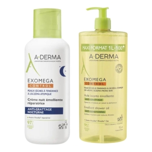 Cerca Offerte di A-derma - ex omega control duo olio lavante + crema notte confezione 200 ml e acquista online