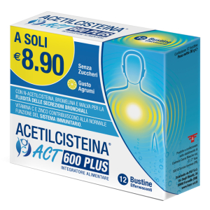 acetilcisteina act 600 plus12b bugiardino cod: 986824973 