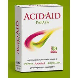 acid aid papaya 20 compresse masticabili bugiardino cod: 904267630 