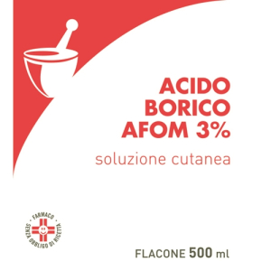 acido borico afom 3% 500ml bugiardino cod: 029964057 
