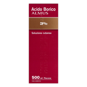 acido borico almus 3% 500ml bugiardino cod: 031310016 