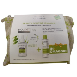 Aderma biology hyalu cofanetto con siero 3 in 1 30 ml + acqua micellare 100 ml + pochette in regalo