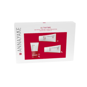 Annayake cofanetto idea regalo coffrets ultratime prevention, routine prevenzione in 3 fasi, 3 prodotti da 30ml, anti-età e prevenzione invecchiamento