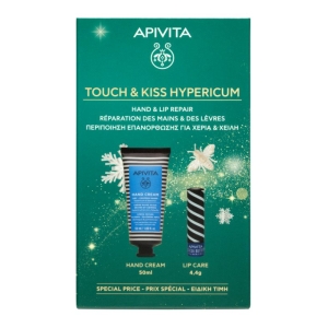 Cerca Offerte di Apivita cofanetto regalo touch & kiss hypericum - crema mani idratante 50 ml + balsamo labbra spf20 4,4 gr e acquista online