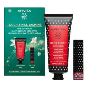 Cerca Offerte di Apivita cofanetto regalo touch & kiss jasmine - crema mani idratante 50 ml + balsamo labbra 4,4 g e acquista online