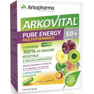 arkovital pure energy50+ 60 capsule bugiardino cod: 972592277 