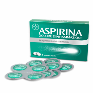 aspirina dolore infiammazione 8 compresse bugiardino cod: 041962010 
