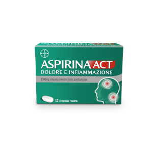 aspirina act dolore e infiammazione 12 bugiardino cod: 044095038 