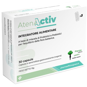 Atenactiv integratore per l’equilibrio della flora batterica intestinale 30 capsule