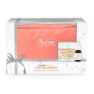 Avene cofanetto di natale vitamin activ cg- crema viso illuminante 50 ml + siero viso illuminante 10 ml + pochette