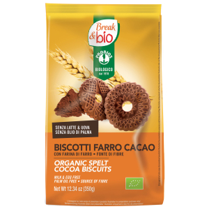 b&b biscotti farro cacao 350g bugiardino cod: 910627431 