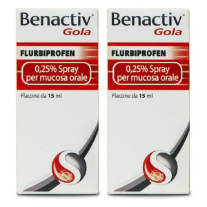 Trova Offerte di benactiv® gola spray per mucosa orale 2,5 mg/ml set da 2 2x15 ml e compra online